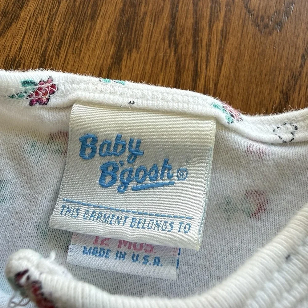 Vtg One Piece Body Suit Set Of‎ 2 Baby Girl 12 Months Pink Cotton Oshkosh Floral
